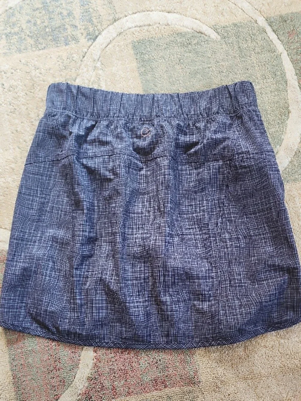 Calia, Women’s, Casual Black/Grey Plaid Elastic-Waist Skort, Sz. Small.